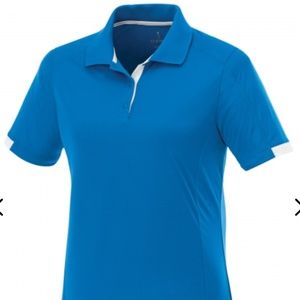 Women's 100% Micro Polyester Textured Knit Polo, Olympic Blue/White, Size L